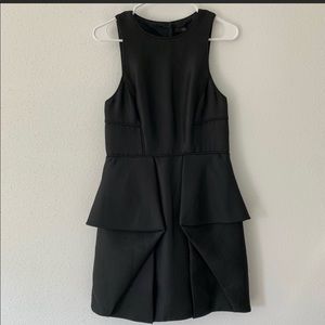 Tibi black peplum sleeveless dress